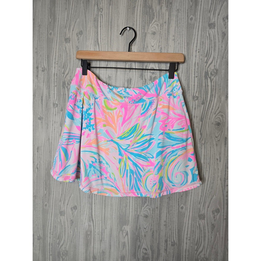 Lilly Pulitzer Luxletic Aila Skort Womens L Multi Via Parigi Tennis Golf Floral